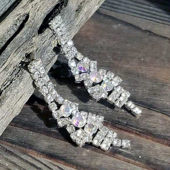 Retro Glam European Lady Di Style Austrian Crystal Earrings - Picture 7 of 10